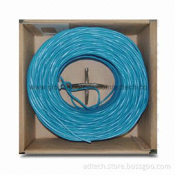 LAN Cable, SFTP Cat5e Solid, 24AWG Blue 305m/Box PVC Jacket